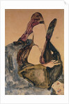Woman with Raised Leg and Purple Stockings; Frau mit Erhobenem Bein und Lila Strumpfen, 1911 by Egon Schiele
