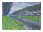 Canal in Flanders; Le canal en Flandre par temps triste, 1894 by Theo van Rysselberghe