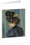 Young Woman with Black Hat; Jeune femme au chapeau noir, 1895 by Pierre Auguste Renoir