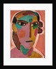 Mystical Head: Woman's Head on a Red Background, c. 1917 by Alexej von Jawlensky