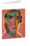 Mystical Head: Woman's Head on a Red Background, c. 1917 by Alexej von Jawlensky