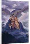 Lord Shiva and Parvati on Mount Kailash by Mahadev Vishvanath Dhurandhar