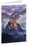 Lord Shiva and Parvati on Mount Kailash by Mahadev Vishvanath Dhurandhar