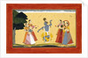 Krishna Dancing Before the Cowgirls as they Clap their Hands, c.1730-1735 by Manaku