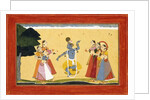 Krishna Dancing Before the Cowgirls as they Clap their Hands, c.1730-1735 by Manaku