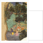 Rama and Lakshmana Offering Water to their Dead Father on the Banks of the Mandakini River, c.1595 by Mughal School