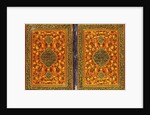 A Qajar Qur'an binding, painted with a floral design and a medallion containing a thuluth inscription, c. 1801-2 by Persian School