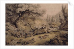 Wild Dogs Attacking a Tiger by Samuel Howitt