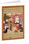 Shah 'Abbas en Route between Sherwan and Azerbaijan, Receiving Sher Shah, c. 1688 by Muin Musavvir