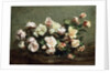 Vase of White Roses on a Table; Vase de Roses Blanches et Roses sur la Table by Ignace Henri Jean Fantin-Latour