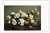 Vase of White Roses on a Table; Vase de Roses Blanches et Roses sur la Table by Ignace Henri Jean Fantin-Latour