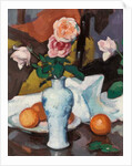 Roses in a Vase with Oranges and a White Tablecloth, by Samuel John Peploe