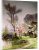 At the Watermill, Spring by Henri Saintain