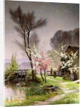 At the Watermill, Spring by Henri Saintain