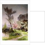 At the Watermill, Spring by Henri Saintain