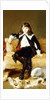 Portrait of a Boy, seated full length, on a Sofa Draped with a Lion Skin by Geza Vastagh