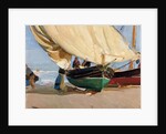 Fishermen, Stranded Boats, Valencia; Pescadores, barcas varadas, Valencia, by Joaquin Sorolla y Bastida