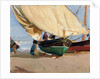 Fishermen, Stranded Boats, Valencia; Pescadores, barcas varadas, Valencia, by Joaquin Sorolla y Bastida