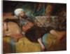 A Reclining Turk Smoking a Hookah, 1844 by Henri Baron