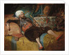A Reclining Turk Smoking a Hookah, 1844 by Henri Baron