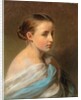 Portrait of a Girl, Head and Shoulders, Draped in a Blue and White Wrap, c.1850 by Franz Xaver Winterhalter