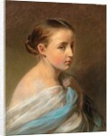 Portrait of a Girl, Head and Shoulders, Draped in a Blue and White Wrap, c.1850 by Franz Xaver Winterhalter