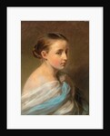 Portrait of a Girl, Head and Shoulders, Draped in a Blue and White Wrap, c.1850 by Franz Xaver Winterhalter
