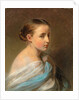 Portrait of a Girl, Head and Shoulders, Draped in a Blue and White Wrap, c.1850 by Franz Xaver Winterhalter