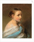 Portrait of a Girl, Head and Shoulders, Draped in a Blue and White Wrap, c.1850 by Franz Xaver Winterhalter