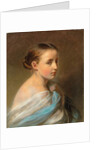 Portrait of a Girl, Head and Shoulders, Draped in a Blue and White Wrap, c.1850 by Franz Xaver Winterhalter