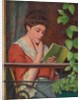 Reading al Fresco - Woman on the Balcony; Lettura al Fresco - Donna al Balcone by Federigo Zandomeneghi