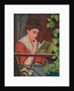 Reading al Fresco - Woman on the Balcony; Lettura al Fresco - Donna al Balcone by Federigo Zandomeneghi