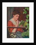 Reading al Fresco - Woman on the Balcony; Lettura al Fresco - Donna al Balcone by Federigo Zandomeneghi