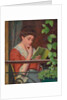 Reading al Fresco - Woman on the Balcony; Lettura al Fresco - Donna al Balcone by Federigo Zandomeneghi