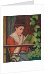 Reading al Fresco - Woman on the Balcony; Lettura al Fresco - Donna al Balcone by Federigo Zandomeneghi