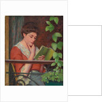 Reading al Fresco - Woman on the Balcony; Lettura al Fresco - Donna al Balcone by Federigo Zandomeneghi