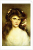 A Young Beauty with Flowers in her Hair, by Albert Lynch