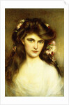 A Young Beauty with Flowers in her Hair, by Albert Lynch