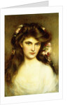 A Young Beauty with Flowers in her Hair, by Albert Lynch