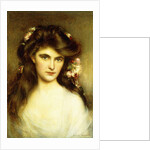 A Young Beauty with Flowers in her Hair, by Albert Lynch