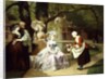 Marie Antoinette and Louis XVI in the Tuileries Garden with Madame Lambale, 1857 by Joseph Caraud