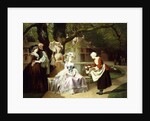 Marie Antoinette and Louis XVI in the Tuileries Garden with Madame Lambale, 1857 by Joseph Caraud