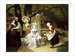 Marie Antoinette and Louis XVI in the Tuileries Garden with Madame Lambale, 1857 by Joseph Caraud