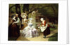 Marie Antoinette and Louis XVI in the Tuileries Garden with Madame Lambale, 1857 by Joseph Caraud