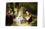 Marie Antoinette and Louis XVI in the Tuileries Garden with Madame Lambale, 1857 by Joseph Caraud