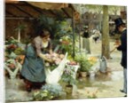 A Flower Market in Paris, 1891 by Louis de Schryver