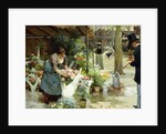 A Flower Market in Paris, 1891 by Louis de Schryver