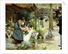 A Flower Market in Paris, 1891 by Louis de Schryver