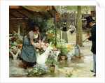 A Flower Market in Paris, 1891 by Louis de Schryver