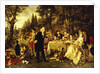 Wedding Party in the Garden of Fontainebleau by Carl Herpfer